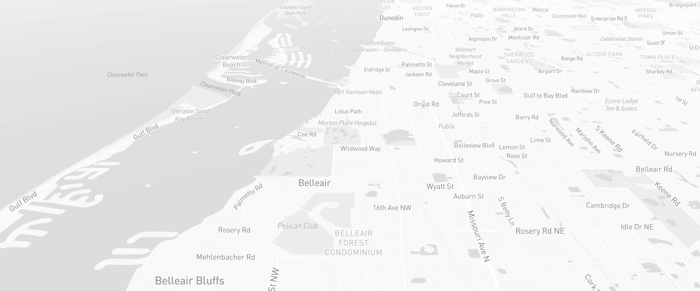 Neighborhood map of Clearwater, FL — the area served by Life Insurance Agents of Clearwater Group